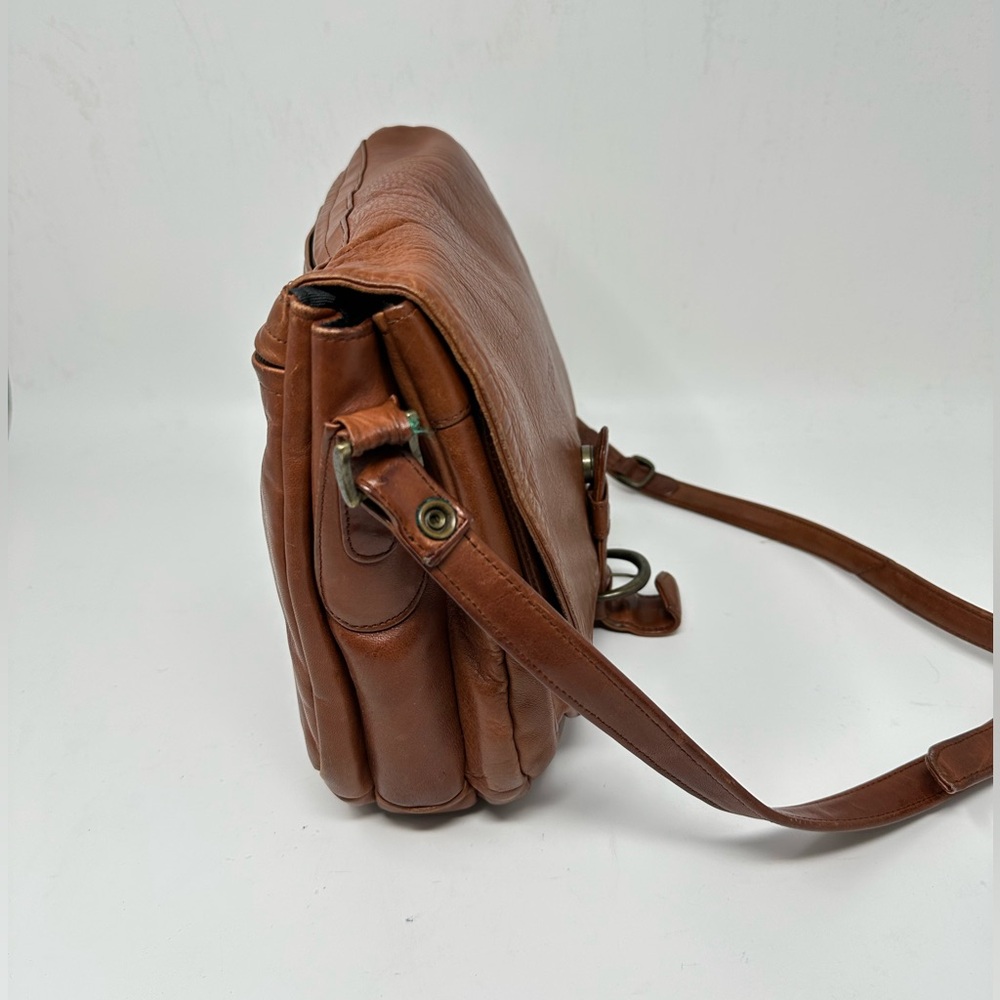 Vintage Bree Germany Brown Saddle Leather Crossbody Bag - Picture 9 of 16